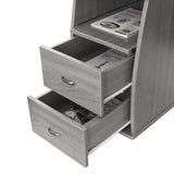 ZNTS Complete Computer Workstation Desk With Storage, Grey 62969010