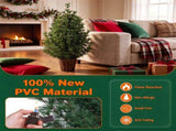 3 FT Potted Artificial Christmas Tree, Unlit Small Xmas Tree with 119 Branch Tips, Distressed Gold 71962916