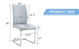 Luxury Simple Arch Chair - Set of 2 Light Gray PU Material High Resilience Dining Chair with Arched W1151P154870