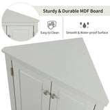 ZNTS Grey Triangle Bathroom Storage Cabinet with Adjustable Shelves, Freestanding Floor Cabinet for Home WF291467AAE