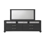 1pc Luxury Glam Seven Drawer Dresser with Two-Toned Drawer Black Finish Shimmering Accents B011P234294