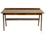 Solid Wood Writing Desk, Home Office Desk for Small Spaces, Mid Century Modern Desks with 2 Drawers 56061304
