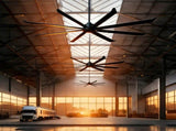 100 INCH Large Size Industrial PM DC Motor Ceiling Fan with 8 PCS Aluminum Blades ,6-Speed Remote W3775P462027