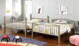 Metallic Gold Finish Contemporary Style Full Over Full Bunk Bed Full Metal Structure Movable Ladder B2741P353745