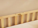Natural wood color, painted finish, pine wood, playpen bed, with door, and bed board, twin 29052325