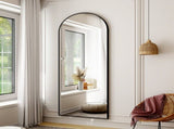 21"x64" Arched Full Length Mirror Full Body Free Standing Floor Mirror, Black 47361208