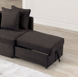 Convertible Chair 1pc Living Room Furniture Gray Fabric Adjustable Headrest Pillows Functional Chair B2741P299011