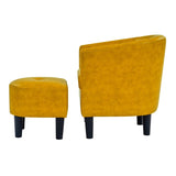 PU Leather Barrel Chair with Ottoman B343P317240