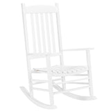 ZNTS 68.5*86*115CM Square Wooden Rocking Chair Wavy Backboard White 64145404