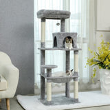 ZNTS Luxury Cat Tree Cat Tower with Sisal Scratching Post, Cozy Condo, Top Perch, Hammock and Dangling 75627847