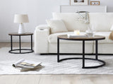Set of 2 Coffee Table Nesting Side Round End Table Top Sturdy Metal Frame Desk Centerpiece Living W1117P209519