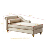 Modern Upholstery Chaise Lounge Chair with Storage Velvet W1097102811
