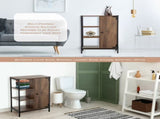 34"H x 24 W x 13"D Bathroom Cabinet with Steel Frame, 3 Shelves, Brown 08012379