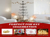 6ft Wrought Iron Christmas Tree, Metal Ornament Display Tree Stand for for Holiday Party Home Decor, 58428504