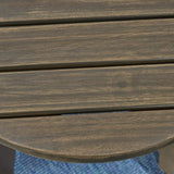 ZNTS Outdoor 16" Acacia Wood Side Table, Gray Finish 62266.00GRY