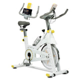 Indoor Exercise Bike Cycling Bike with Comfortable Seat Cushion YellowWhite 22187335