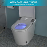 ZNTS Smart Toilet with Bidet Built in, Auto Open & Close, Elongated Heated seat, Foot Sensor Flush, LED W1243P203356