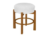 Vera Indoor Wooden Upholstered Barstool, Walnut Finish and Ivory Upholstery, Set of 2 N775P333869W