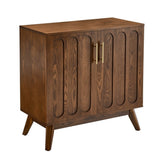 Mid Century Modern Fluted Sideboard with Adjustable Shelves & Solid Wood Legs, Buffet W1801P195608