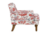 Accent Chair, Floral Armchair, Nailhead Trim, Red and white Decor, Solid Wood Legs, Farmhouse 38974784