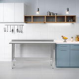 Stainless Steel Table 30 x 60 Inches Metal Prep Table with Adjustable Undershelf, Stainless Table W1192P293648