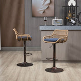 COOLMORE Modern Swivel Bar Stools Set of 2 Adjustable Counter Height Chairs with Footrest for W39594821