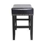 26" Backless Leather Counter Stools, 2-Pcs Set, Black 74493.00