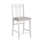 5-Piece Pack Counter Height Set Weathered Gray and White Table and Fabric Upholstered 4 Chairs B011115369