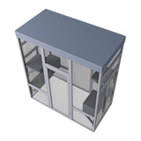 62.6" Wooden Outdoor Catio for Cats, Large Cat Enclosure with Waterproof Roof, 2 Napping House, W773P315772