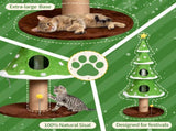 59in Large Tall Christmas Tree Cat Tower 2 Cat Condos & Scratching Post, Soft Fleece Cat Tree 35277382