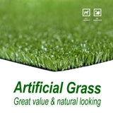 6ft x 10ft Artificial Turf 0.6"Mat with Drainage Holes. Fake Grass with Rubber Backing, 07961891
