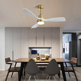 48 Inch Wood Ceiling Fan With 3 Solid Wood Blades Remote Control Reversible DC Motor For Living Room W882P294917