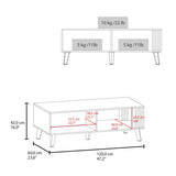 Vance 47" Wide Coffee Table with One Open Shelf and One pull Down Cabinet Door, Living Room, Storage B070P254788