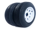 qty2 Trailer Tires & Rims Tubeless 4 Lug Wheel White Spoke 4 Ply 5.30-12 63337400