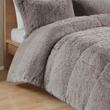 Full/Queen Shaggy Long Fur Comforter Mini Set B03595900