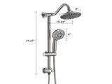 Brushed Nickel 6 Inch Rain Shower Head with Handheld Shower Head Bathroom Rain Shower System W121956007