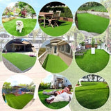 5ft x 10ft Premium Artificial Turf Mat with Drainage Holes. Thick Fake Grass with Rubber Backing, W3280P296544