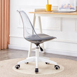 ZNTS Smoke gray modern home office desk and chair, adjustable 360 &deg; rotating chair engineering plastic W1151119887