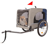 ZNTS Dog Bike Trailer, Breathable Mesh Dog Cart with 3 Entrances, Safety Flag, 8 Reflectors, Folding Pet 92880947