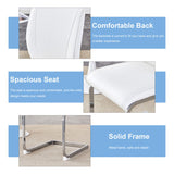 Luxury Simple Arch Chair - Set of 2 White PU Material High Resilience Dining Chair with Arched Metal W1151P154869