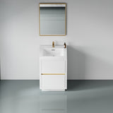 24" Freestanding Bathroom Vanity with Sink, Bathroom Storage Vanity Cabinet with Stone Resin W1573P211195