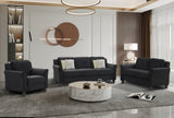 Fashionable living room sofa with double seats, black fabric W1927113235