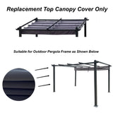 Replacement Top Fabric for 10x10 Ft Outdoor Patio Retractable Pergola Sunshelter Pergola W41972289