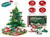 Christmas Tree Building Toy - 701 Pcs with 24-Day Countdown Calendar, 30 LED Warm Lights 52611738