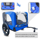 ZNTS Blue High Quality 16 inch air wheel Pet Bike Trailer for Dogs Foldable Bicycle Pet Trailer 69956740