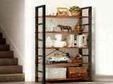 5-Tier Bookshelf 62"x24" Industrial Storage Shelf Free Standing Bookcase Metal Frame Bookcase with 82334729