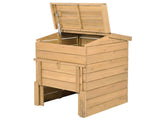 33 Tall Solid Wood Composter with Easy Top & Bottom Access, Decorative Compost Bin for Garden Waste 00889107