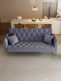71-inch convertible love seat sofa, American vintage grey velvet material, suitable for small living W1658127032