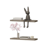 Iva Floating Shelf in Melamine x2, Taupe B128P237164