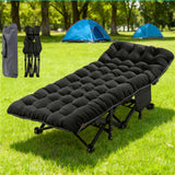 Black outdoor camping bed with mat and handbag, heavy-duty outdoor bed 33393894